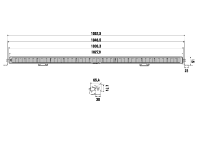 OPTIBEAM Pure 1025, LED-ljusramp vit/orange DRL
