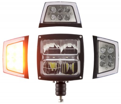 Huvudstrålkastare Plogljus LED 38w med inbyggd värme 2038001 placeringsmöjligheter postitionsljus och blinkers