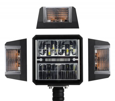 Huvudstrålkastare plogljus med automatisk avisning universell blinkersplacering