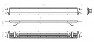 BriodLights Streamline Varningsljusramp 1222mm